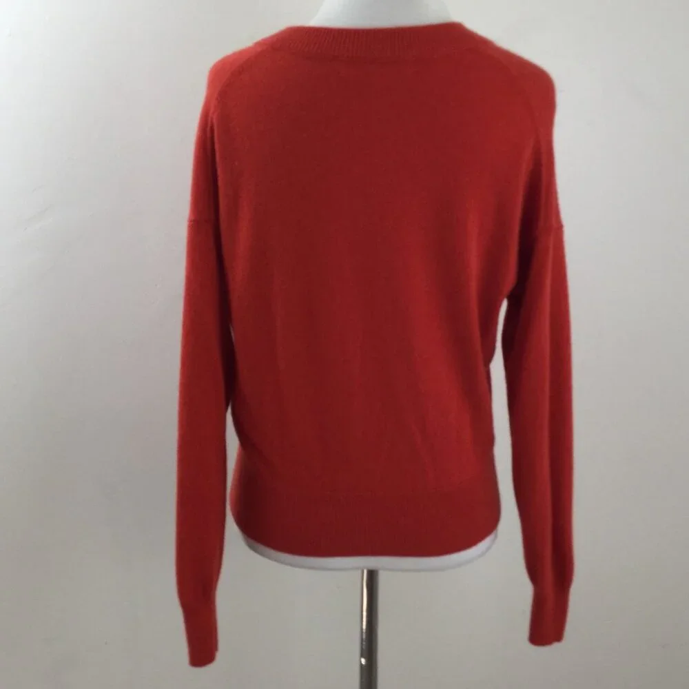 Madewell Red Cashmere Vneck Sweater xs